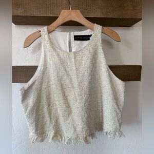 Women's Cream Sleeveless Top